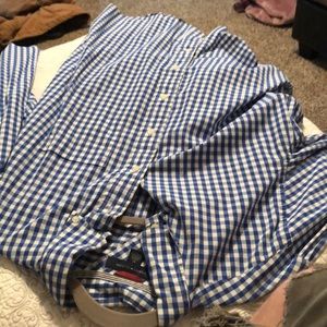 Tommy Hilfiger blue plaid button down